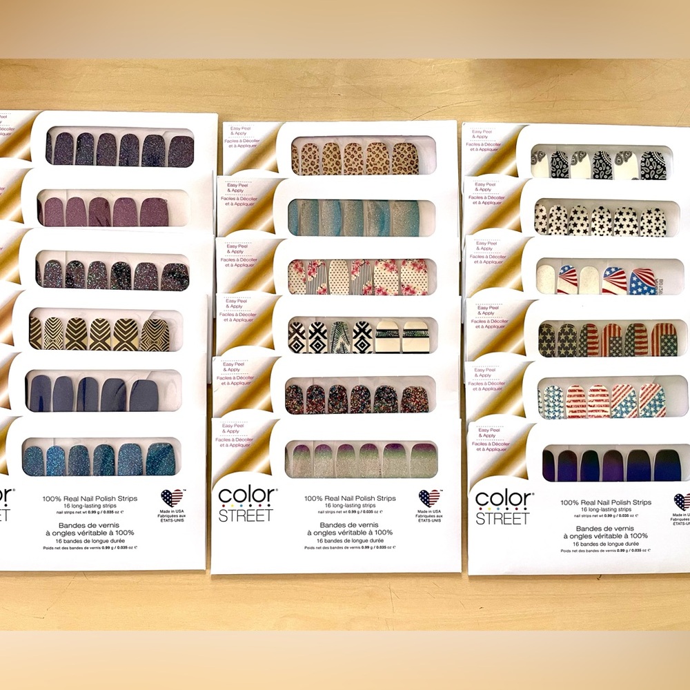 Color Street - lot of 18 sets - retired/patriotic/glitters - All new/sealed